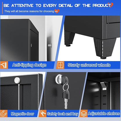 GAIOUS Tall Metal Storage Cabinet - Image 5