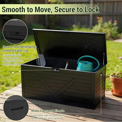 Outdoor Storage Box, 260 Gallon Deck Box Outdoor Storage Bench Outside - Image 7