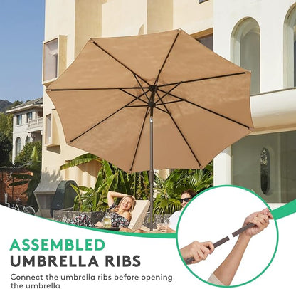 JEAREY 10 ft Outdoor Patio Umbrella w/Tilt and Crank - Image 4