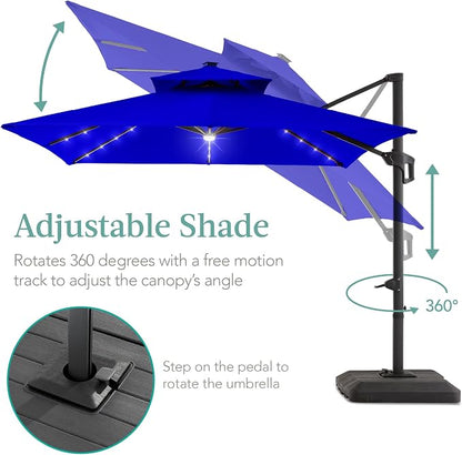 Best Choice Products 10x10ft Cantilever Patio Umbrella w/Base Included - Image 4