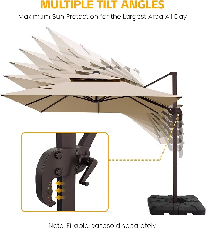 9x12 FT Patio Cantilever Umbrella - Image 6