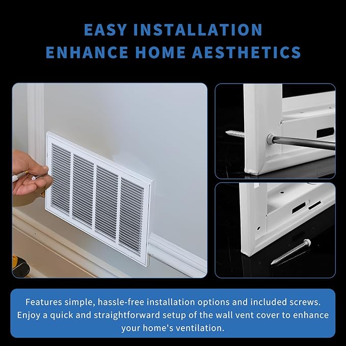 18 x18 Vent Cover [Duct Opening Size],Return Air Vent Cover for Wall Or Ceiling,Steel Return Air Filter Grilles Removable Face/Door for 1 Inch Filters(18"W x 18"H [Duct Opening])
