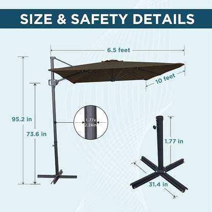 10FT Outdoor Offset Umbrella, Cantilever Patio Umbrella - Image 2