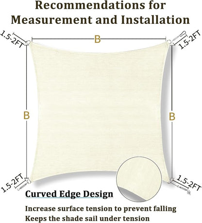 Shade&Beyond 4'x4' Sun Shade Sail Canopy Rectangle, UV Block Breathable Curved - Image 5