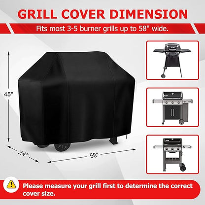 iCOVER Grill Cover 58 Inch, BBQ Grill Cover for Outdoor Grill, Anti-UV & Fade Resistant Gas Grill Cover, Waterproof Barbecue Grill Covers for Weber, Char-Broil, Nexgrill and More Grills.