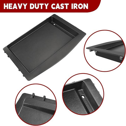 GasSaf 7599 Cast Iron Griddle for Weber Genesis II 300/600, Flat Top Grill Pan Insert for Genesis II E-310/S-310/E-315/E-335/S-335/SE-335/E-610, BBQ Griddle Pan for Weber Gas Grill Replacment Parts