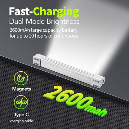 LETOUR LED Tube Magnetic Light Bar Work Lights 2000 Lumens 2600mAh 5 Lighting Options Camping Lantern USB Rechargeable Portable Battery Powered Lights with 2 Magnets Endurance for 40 Hours