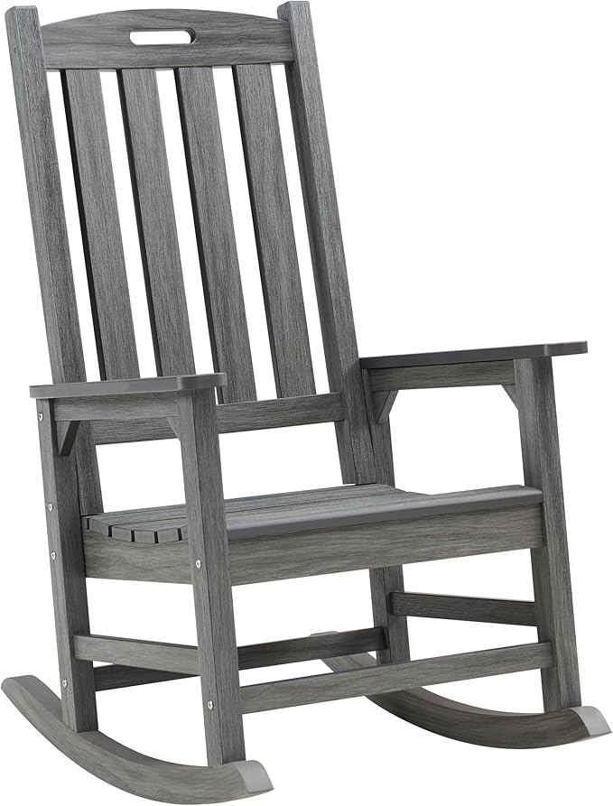 Oversized Outdoor Rocking Chair, HDPE Porch Rocker | High Back Rocking Chairs by PsilvamGardenFurniture