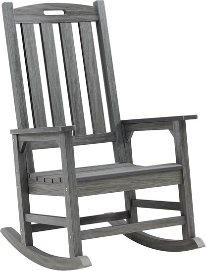Oversized Outdoor Rocking Chair, HDPE Porch Rocker | High Back Rocking Chairs by PsilvamGardenFurniture