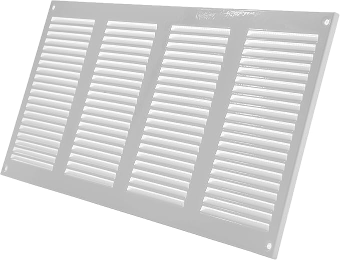 Vent Systems 16" x 8" Inch White Metal Air Vent Cover - 3 Pack - Louvered Wall Grille with Built-in Mesh Screen - Durable HVAC Duct Cover for Exhaust and Supply in Home, Garage - Indoor & Outdoor Use
