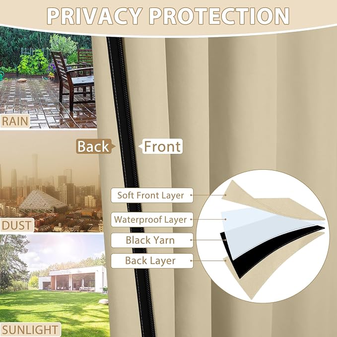HDCAXKJ Waterproof Outdoor Curtains - Image 5