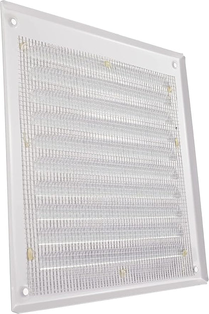 Vent Systems - 6 x 6 Inch (Inner) Pack of 10 White Metal Square Soffit Air Vent Grille Cover, Register Vent Deflector Louver Built-in Mesh HVAC for Bathroom Home Office Kitchen 8" x 8" (Outer)