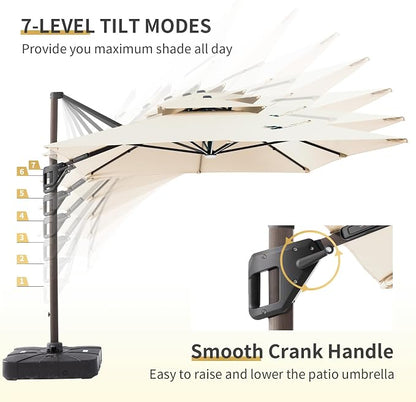 JZAC & QZYD 9x12 FT Cantilever Offset Patio Umbrella - Image 5