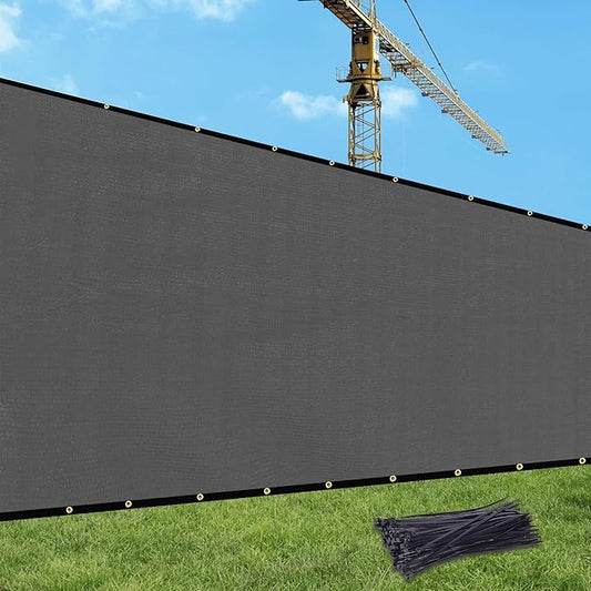 UPGRADE Privacy Fence Screen 3'x21' Dark Grey Outdoor 90% Visibility Blockage 170 GSM Mesh Shade Cover Panels for Backyard,Balcony,Home Decoration with Zip Ties,Customized Avaliable