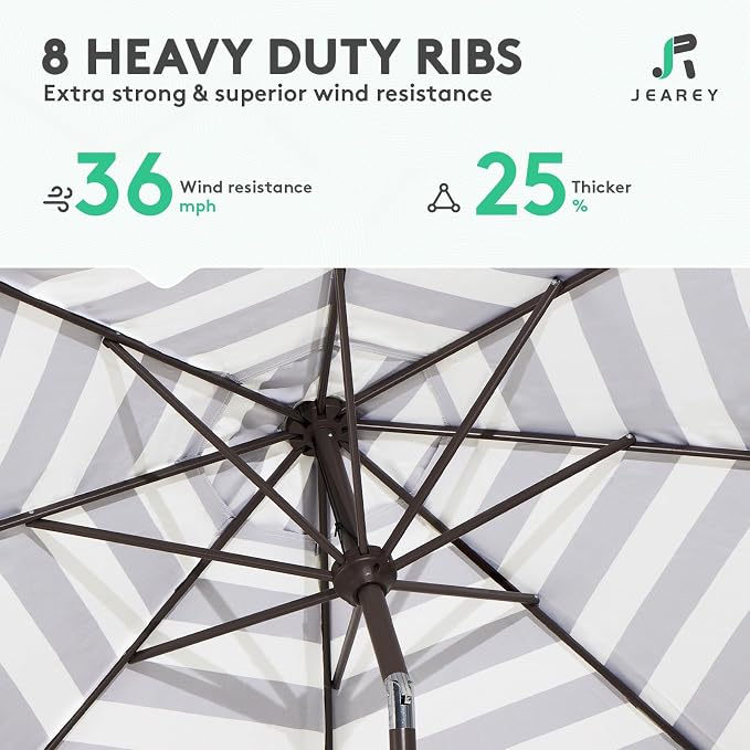 JEAREY 10 ft Outdoor Patio Umbrella w/Tilt and Crank - Image 5