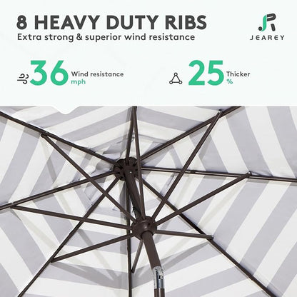 JEAREY 10 ft Outdoor Patio Umbrella w/Tilt and Crank - Image 5