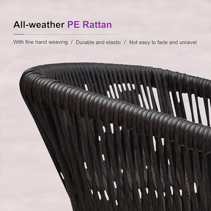 PURPLE LEAF Patio Dining Set 9 Pieces Furniture Set Aluminum Rattan Wicker Patio Table and Chairs Set for Lawn Backyard Teak