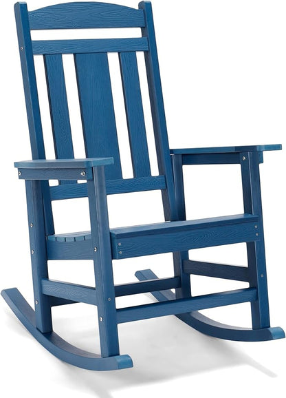 LUE BONA Outdoor Rocking Chairs Set of 4, Weather Resistant HDPS Poly Rocker - Image 8
