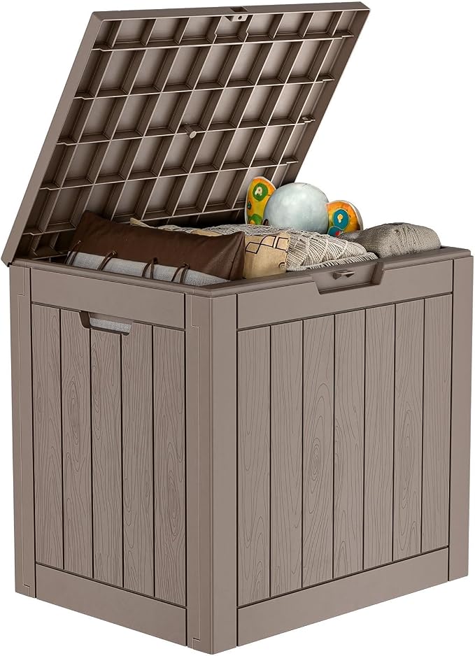 PatioZen 35 Gallon Deck Box Outdoor, Weatherproof Resin Patio Storage Box by OutdoorLivingPerfected