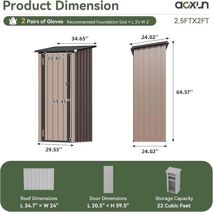 Aoxun Outdoor Storage Cabinet Shed - Image 2