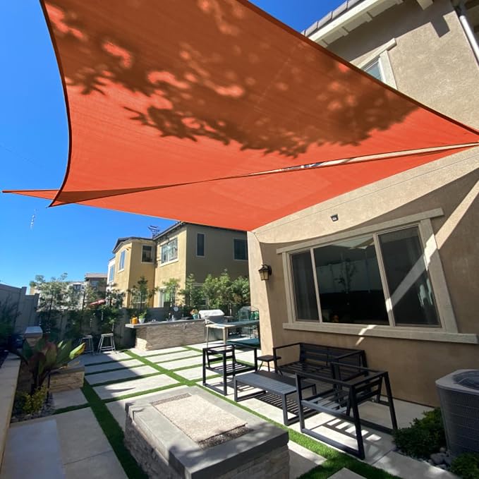 Sun Shade Sail 8'x10'x12.8' Terra Red Triangle Custom Size | 95% UV Block by SUNLAX