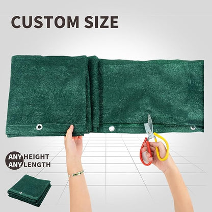 LOVE STORY Custom Size 3'x31' Dark Green Balcony Privacy Screen,UV Block Privacy Fence Screen,90% Shield for Outdoor Pool Garden Apartment Railing