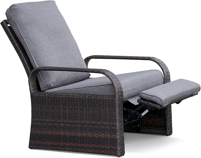 Outdoor Recliner, Aluminum Frame Patio Chaise Lounge Chairs - Image 7