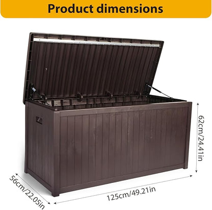 ETOYA Extra Wide Deck Box with Seat, Large Lockable Outdoor Storage Bench, Waterproof Resin Patio Container for Furniture Cushions, Garden Tools Organization