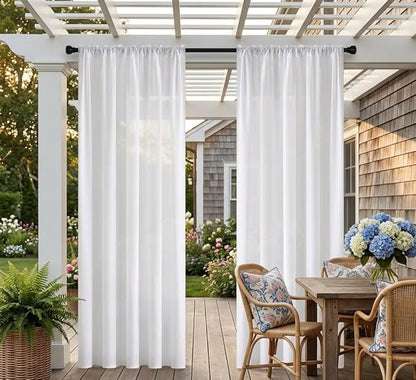 Patio Screen Non-See-Through Outdoor Curtains Waterproof Sheer Lightweight by Unknown