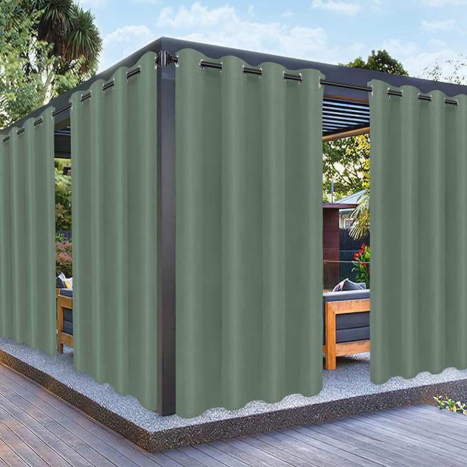PureFit Outdoor Curtains for Patio Waterproof Weatherproof Outside Curtains | by PureFit