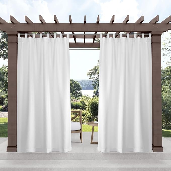 Exclusive Home Cabana Solid Indoor/Outdoor Light Filtering Hook-and-Loop Tab by TownCountryLiving