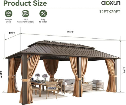 Aoxun Gazebo 20x12 Hardtop Gazebo - Image 4