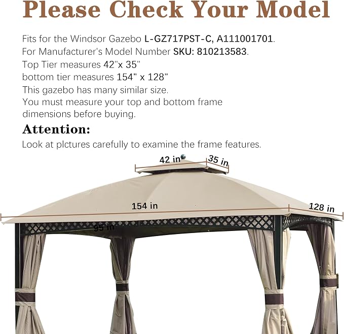 SCOCANOPY Light Beige Replacement Top - Image 2