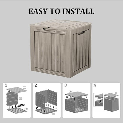 Outdoor Storage Box, 35 Gallon Waterproof Deck Box, Quick Snap-Lock Resin - Image 6