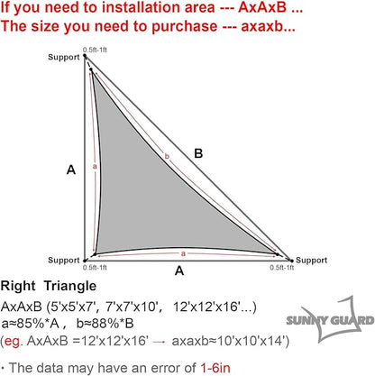 SUNNY GUARD Custom Size 8'x11'x13.6' Terra Red Sun Shade Sail Right Triangle UV - Image 2