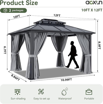 Aoxun 12'x10' Hardtop Gazebo - Image 4