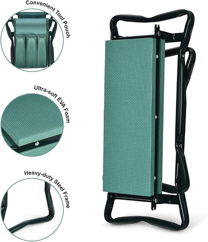2-in-1 Garden Kneeler & Seat, Folding Seat w/EVA Foam Kneeling Pad & Removable - Image 6