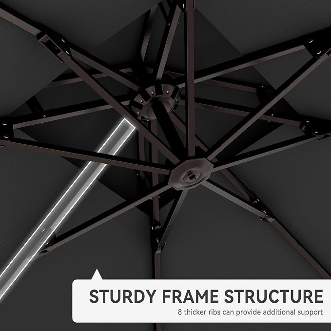 9' X 12' Cantilever Patio Outdoor Umbrella - Image 6