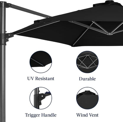 Best Choice Products 10ft Offset Cantilever Hanging Market Patio Umbrella - Image 7