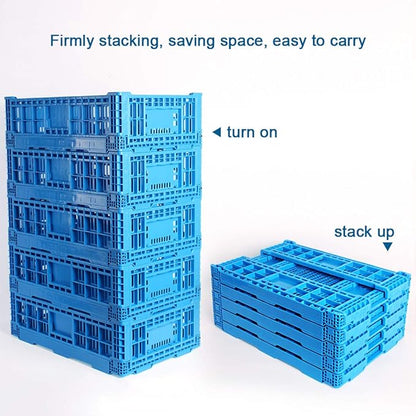 Collapsible Storage Bin Containe， 52 Liter Transfer box,crate Transit storage of various items (23.6" L x 15.7" W x 8.6" H-two)