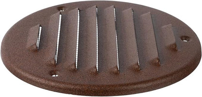Square Ventilation Grille / 5" Inch Inside Measurement/Brown Metal Air Vent Louver - Inside/Outside use/Ø 5.25" Inch Outer Measurement