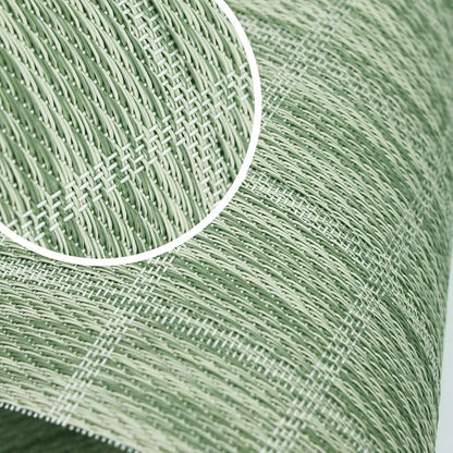 Woven Placemats Set of 6 Vinyl Heat-Resistant Table Mats Washable Kitchen Placemats for Dining Room (Grass Green)