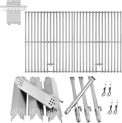 Grill Replacement Parts for Nexgrill 4-Burner 720-0830 720-0830H 720-0830A 720-0830HR 720-0830T, Cooking Grate, Heat Shield and Burner Kit for Nexgrill Replacement Parts 4-Burner 720-0830H