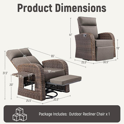 Luxury Patio Swivel Recliner Chair - Image 2