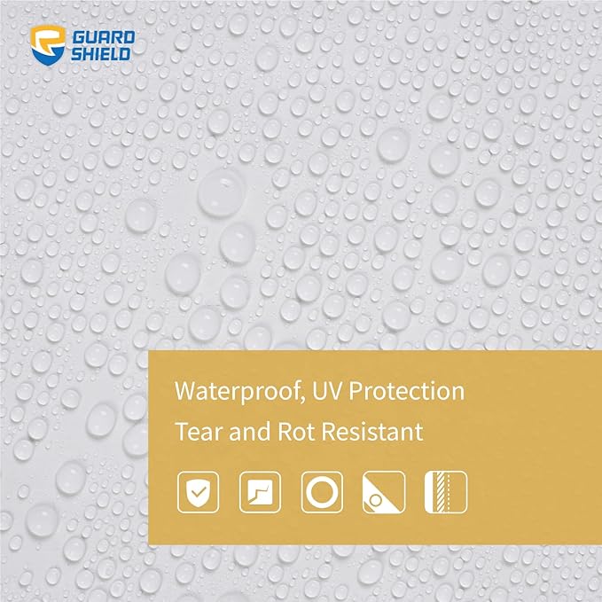 GUARD SHIELD White Tarp 10x10 Feet Medium Duty All Purpose Poly Tarps Cover 7mil