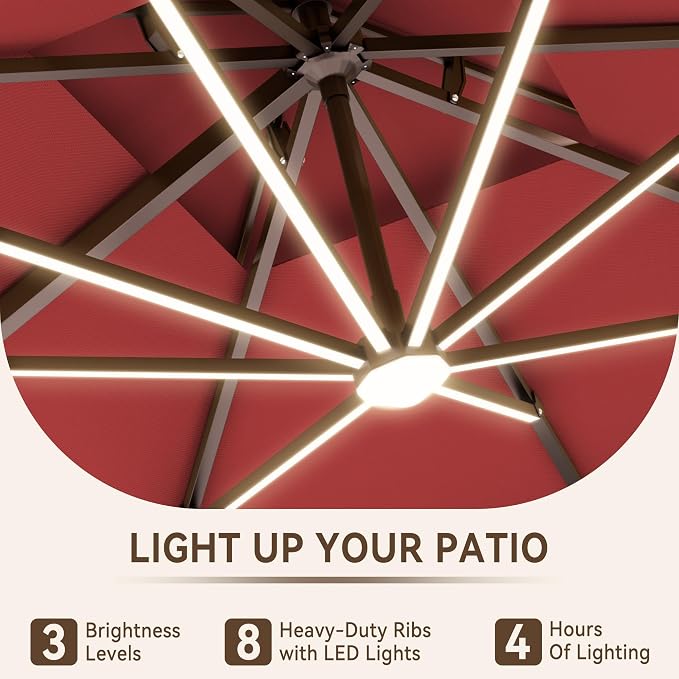 10x13FT Cantilever Patio Umbrella - Image 4
