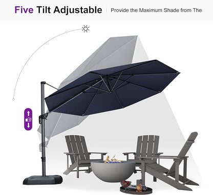PURPLE LEAF Patio Outdoor Umbrella 11 Feet Round - Image 6