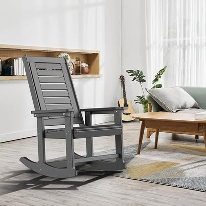 GREENVINES Oversized Outdoor Rocking Chair, HDPE Rocker - Image 2