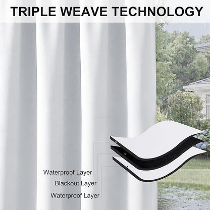 RYB HOME Outdoor Curtains for Patio Waterproof Blackout Thermal Insulated | - Image 6