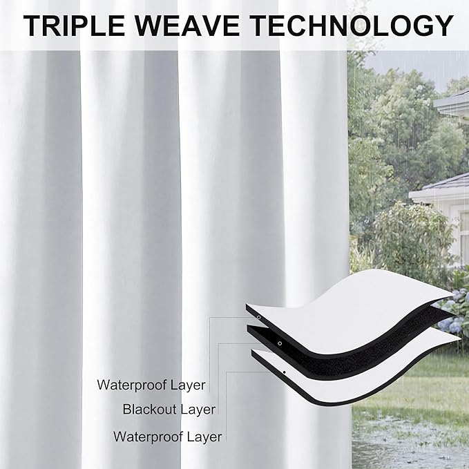 RYB HOME 2 Panels Outdoor Curtains - Image 6